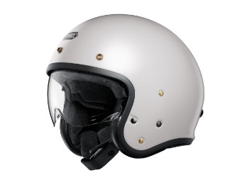 Casco jet da moto aperto J.O2 Off White bianco crema