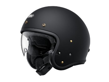 Casco jet moto aperto J.O2 Matt Black Nero Opaco