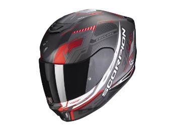 EXO-391 Haut Matt Silver Red Motorrad Helm