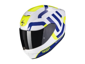 EXO-391 Arok White Blue Yellow Motorrad Helm