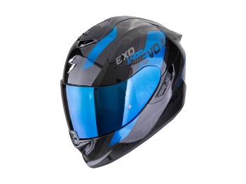 EXO-1400 Evo II Carbon Air Platted Motorradhelm, Schwarz Blau