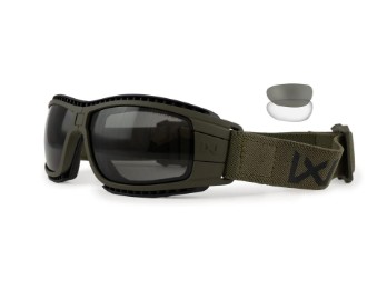 Occhiali protettivi da moto pieghevoli WX LYNX grigio/trasparente, verde militare opaco