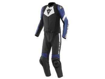 Avro 4 2PC zweiteiler Motorrad Lederkombi Schwarz Weiß Blau