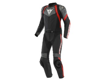 Avro 4 2PC zweiteiler Motorrad Lederkombi Schwarz Anthrazit Lava-Rot