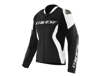 Racing 4 WMN Damen Motorrad Leder Jacke Schwarz Weiß