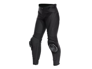 Pantaloni da moto in pelle Delta 4 WMN da donna, neri