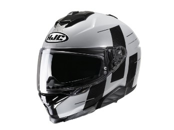 Casco da moto i71 Peka MC5 con visiera parasole grigio nero