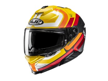 i71 Viz MC3SF Motorrad Helm mit Sonnenblende Gelb Rot 