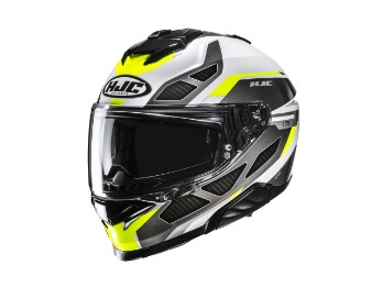 i71 Zest MC3H Motorrad Helm Grau Gelb Weiß mit Sonnenblende