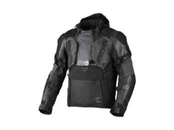 Tryton Black Anorak Motorrad Jacke Schwarz