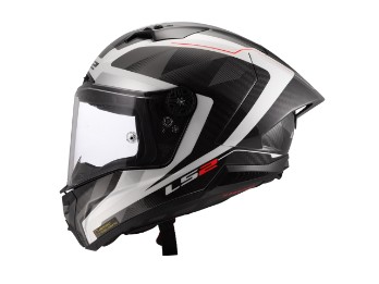 FF805 Thunder GP Aero Raute Carbon Motorrad Helm Weiß Grau