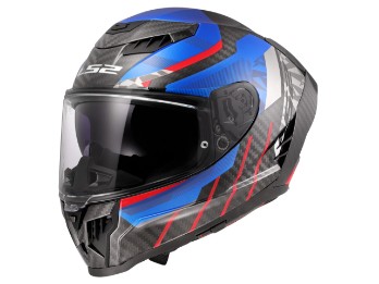 Casco da moto FF807 Dragon Gloss Trax Blu Rosso Carbonio