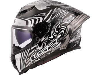 Casco da moto FF807 Dragon Gloss Enthum Silver Carbon
