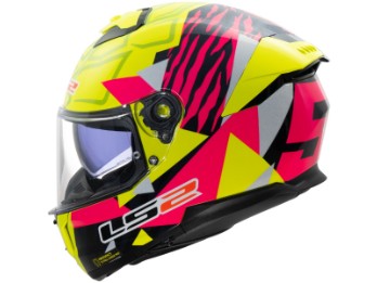 Casco da moto FF808 Stream II Tiger HV Giallo Rosa
