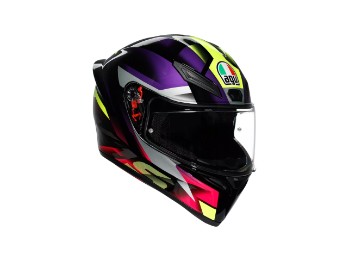 Casco da moto sportivo K1 S Fastlap Nero Viola Rosa