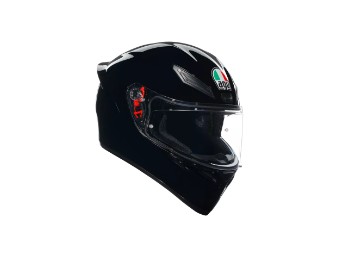K1 S Solid Mono Black sportlicher Integral Motorrad Helm Schwarz Glanz