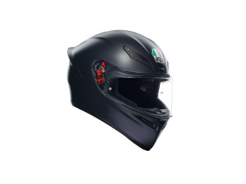 K1 S Solid Mono Matt Black sportlicher Integral Motorrad Helm Schwarz Matt