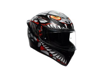 K1 S Lyzard sportlicher Integral Motorrad Helm Schwarz Grau Rot Matt