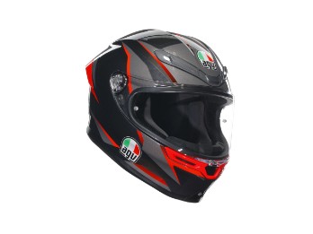 K6 S Slashcut Grau Rot E2206 Integral Motorradhelm 