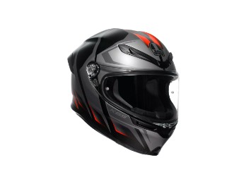 K6 S Karve E2206 Matt Black Grey Red Integral Motorrad Helm