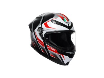 K6 S Karve E2206 Matt Black White Red Integral Motorrad Helm