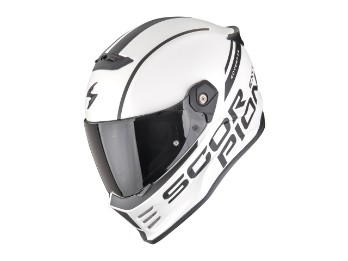 Covert FX Danko Motorradhelm Matt Perlmutt Weiß Schwarz