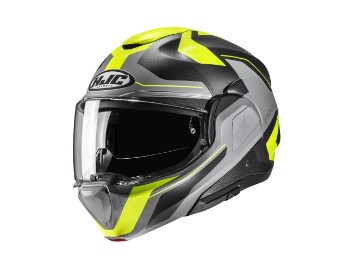 Casco da motocicletta apribile F100 Bios MC3HSF Grigio Nero Giallo Opaco