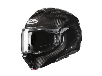 F100 Carbon Solid Black Motorrad System Klapphelm Schwarz Glanz