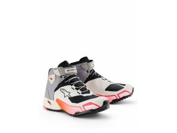 CR-X Women's Drystar Riding Damen Motorrad Schuhe Weiß Grau Pink