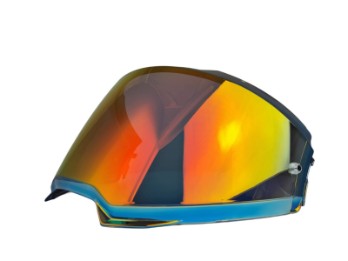 HJ32 vizier geschikt voor F70 helm, rood gespiegeld