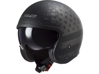 Мотоциклетный реактивный шлем OF599 Spitfire Black Flag