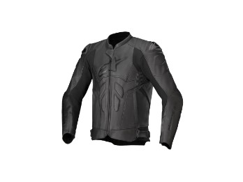 Dusk Herren Motorrad Leder Jacke Schwarz