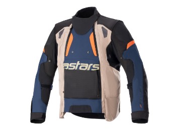 Harok Drystar wasserdichte Motorradjacke Blau Kaki Orange