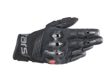 Guanti in pelle Harok, guanti estivi da moto neri