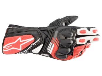 SP-8 V3 Sport Motorrad Handschuhe Schwarz Weiß Hellrot
