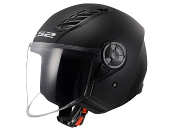 OF616 Airflow II Solid Matt Black Motorrad Jethelm
