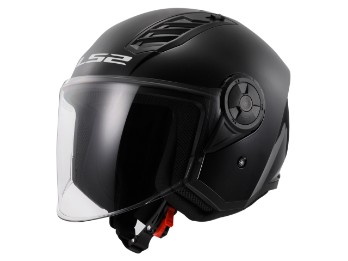 OF616 Airflow II Solid Gloss Black Motorrad Jethelm