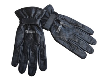 Easy Summer Leder Motorrad Handschuhe schwarz perforiert