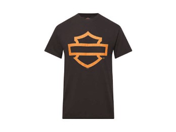 Open B&S On Black Herren T-Shirt Schwarz Orange
