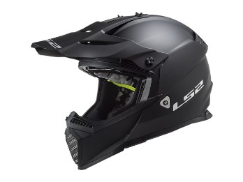 MX437 Evo Solid Matt Black Cross Helm