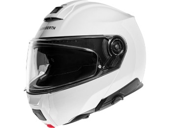 C5 Glossy White Flip-Up Мотоциклетный шлем