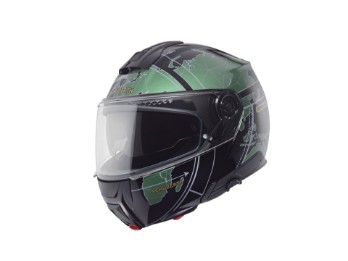 C5 Globe Green Schwarz Grün Matt Motorrad Klapphelm