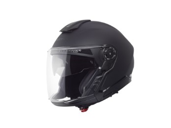 J2 Matt Black Motorrad Jethelm mit Kinnbügel Schwarz Matt