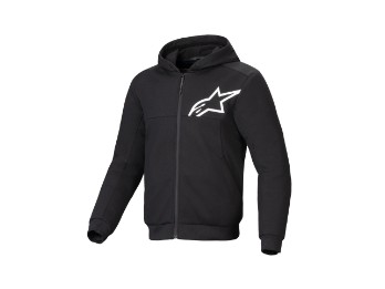 Chrome V2 Sport Hoodie Black White Kapuzen Motorrad Jacke