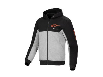 Chrome V2 Sport Hoodie Black Grey Heather Red Fluo Kapuzen Motorrad Jacke