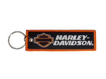 Key Chain Woven Embroidered Harley Silhouette Schlüsselanhänger