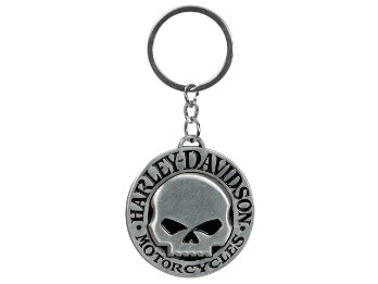 H-D Domed Skull Metal Key Chain Schlüsselanhänger