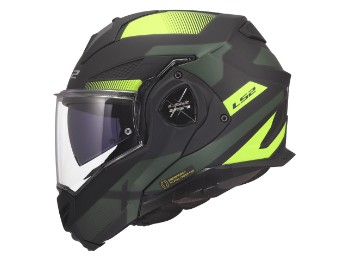 FF901 Advant X Nova H-V Yellow Motorrad Klapphelm Schwarz Neon-Gelb Matt