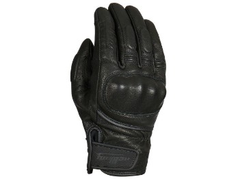 LR Jet D3O Black Leder Motorrad Handschuhe