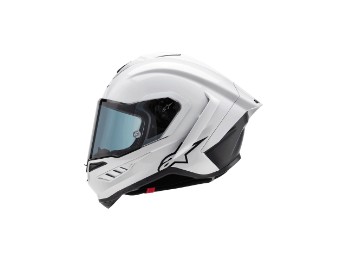 Supertech R10 Solid White Glossy Carbon Racing Motorradhelm Integralhelm